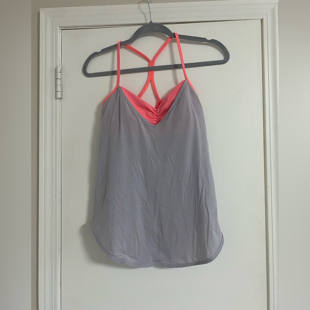 Lululemon peach and grey workout tank size 6